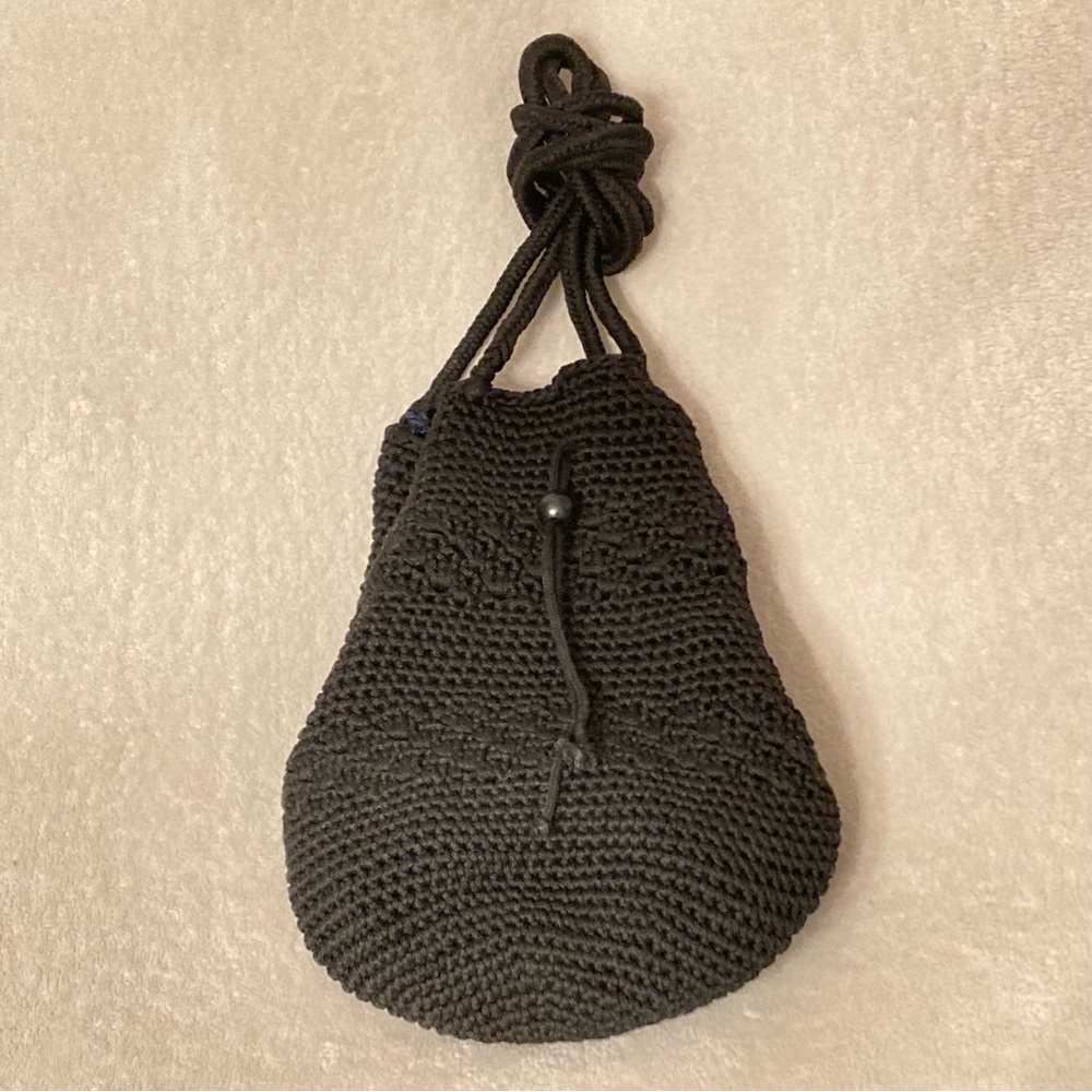 Host Pickblack Knit Drawstring Knapsnack Bag Purse - image 6